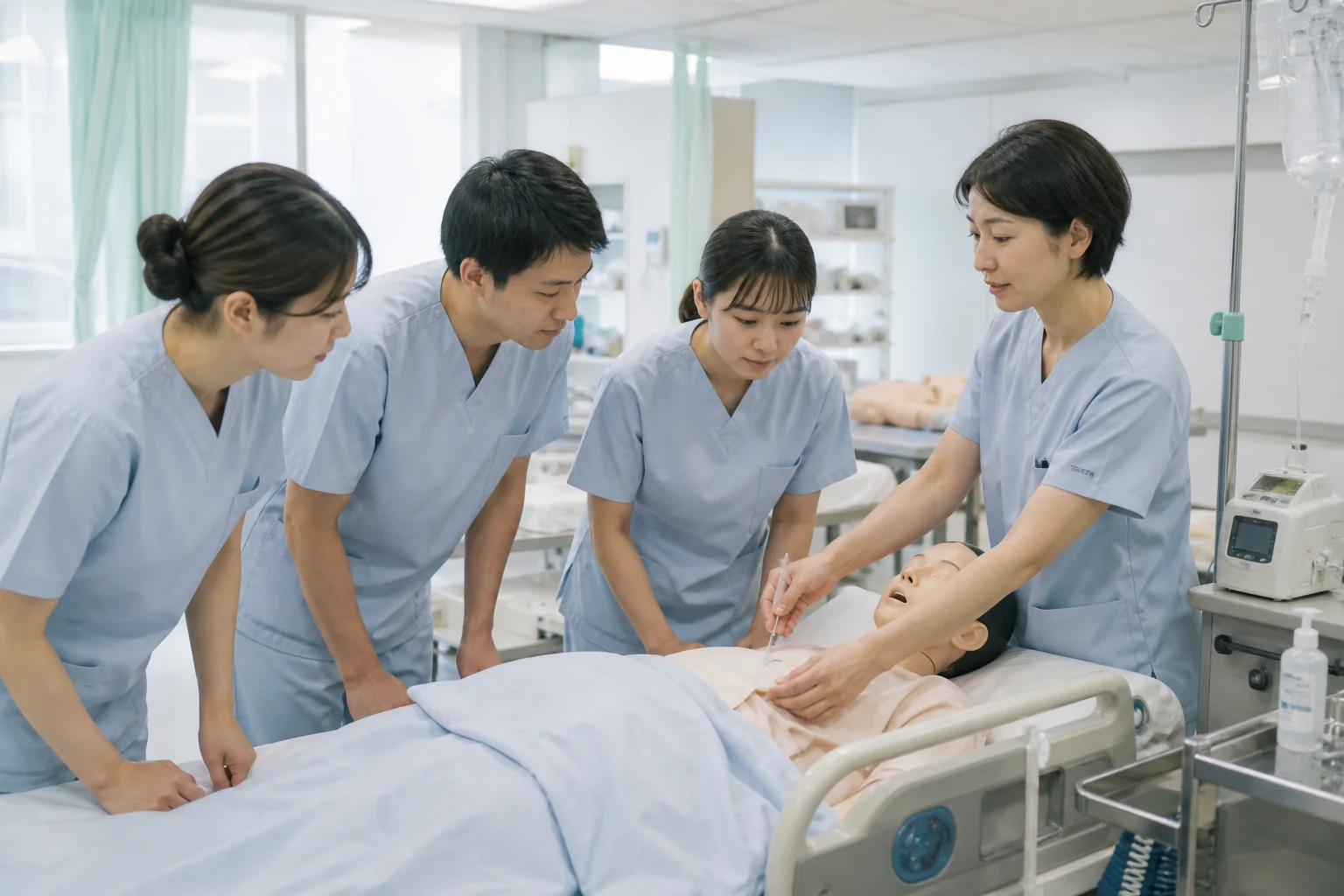 シミュレーターを使った新人看護師研修